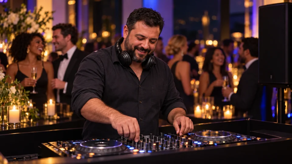 DJ mixing music at a professional controller
